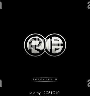 Initial letter linked circle capital monogram logo modern template gold color version isolated on black background Stock Vector