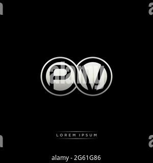Initial letter linked circle capital monogram logo modern template gold color version isolated on black background Stock Vector
