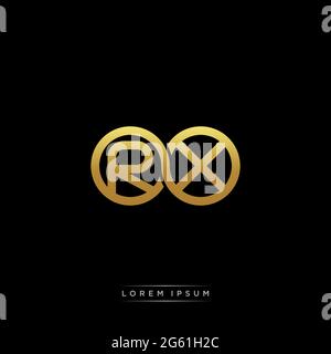 initial letter linked circle capital monogram logo modern template gold color version isolated on black background Stock Vector
