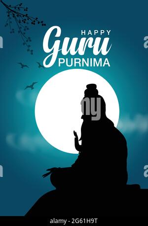Hand Draw Guru Purnima Sketch Celebration Card Design Stock Illustration -  Illustration of july, culture: 249648078