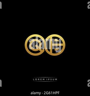 initial letter linked circle capital monogram logo modern template gold color version isolated on black background Stock Vector