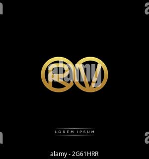 Initial RV letter linked logo vector template. Swoosh letter RV logo ...