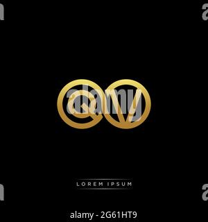 initial letter linked circle capital monogram logo modern template gold color version isolated on black background Stock Vector