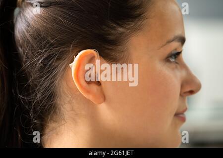 Hearing Aid Deaf Ear Audiology For Handicapped Stock Photo