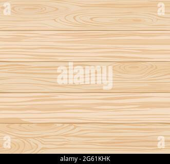 Wood texture vector pattern for background, wallpaper, surface and interior decoration. Light-brown smooth horizontal planks, natural material with Stock Vector