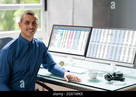 Spreadsheet Analyst Employee Or Professional Medical Coder Stock Photo
