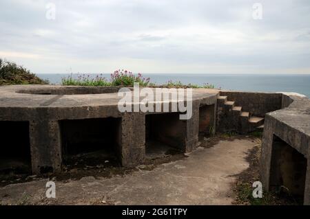 The remains of a WW2 Battery and Gun emplacements protecting the ...