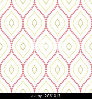 Seamless vector ornament with wavy dotted elements. Modern background. Geometric modern pattern Stock Vector
