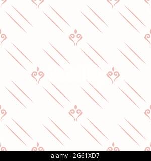 Seamless vector pattern. Modern geometric ornament with pink royal lilies. Classic vintage background Stock Vector