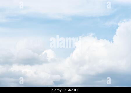 Blue sky background with clouds before rain. Stock Photo