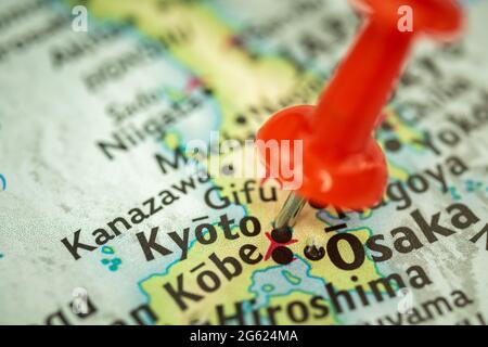 Map of Kōbe City in Japan Stock Photo - Alamy