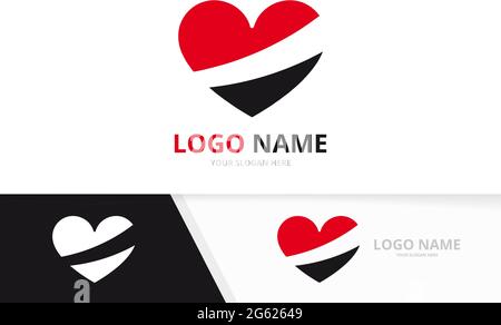 Love heart logo design vector template. Valentines Day logotype design template. Stock Vector