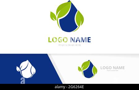Organic droplet logo combination. Water delivery logotype design template. Stock Vector