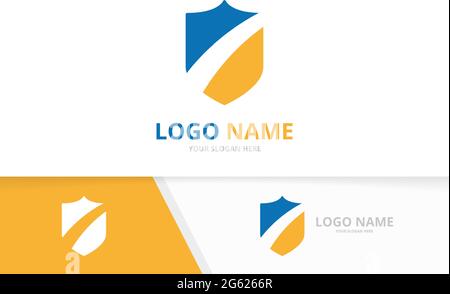 Security shield logo design template. Safety, insurance logotype Stock Vector