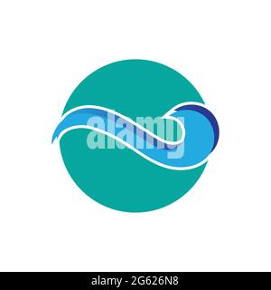 illustration of Water wave logo vector design Stock Vector