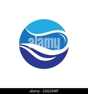 illustration of Water wave logo vector design Stock Vector