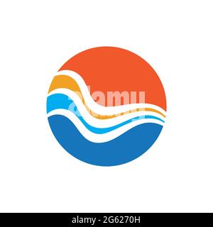 illustration of Water wave logo vector design Stock Vector