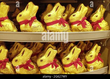 Lindt Gold Bunnies Stock Photo