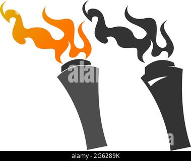 Flame, fire icon logo design vector template illustration Stock Vector