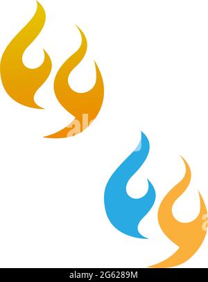 Flame, fire icon logo design vector template illustration Stock Vector