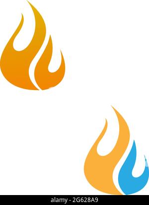 Flame, fire icon logo design vector template illustration Stock Vector