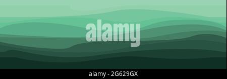 Abstract green background with wavy lines - Vector illustration Stock Vector