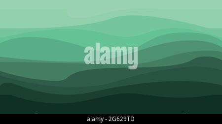 Abstract green background with wavy lines - Vector illustration Stock Vector