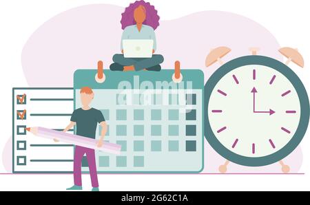 Planning Concept - Time, Schedule and Task list Stock Vector