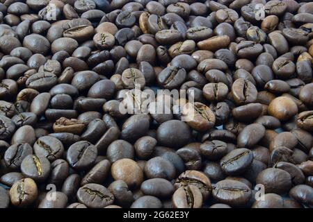 Background from coffee beans. Full focus Stock Photo