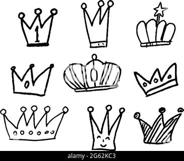 Black Handwritten Text Crazy And Outline Of Crown Drawn By Hand On Pink  Background. Funny Girly Card, Poster, Print. Royalty Free SVG, Cliparts,  Vectors, and Stock Illustration. Image 109763471.