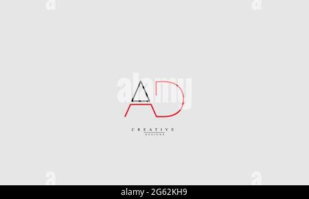 Alphabet letters Initials Monogram logo AD DA A D Stock Vector