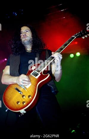 Milan Italiy 03/03/1995 : the guitarist of Queensryche , Michael Wilton  during at the live concert at the Palalido Stock Photo