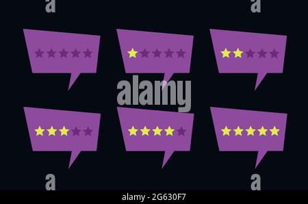 Vector golden isolated star rate set. Customer feedback concept. Vector Stock Vector