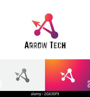A Letter Arrow Bow Technology Science Simple Modern Logo Stock Vector