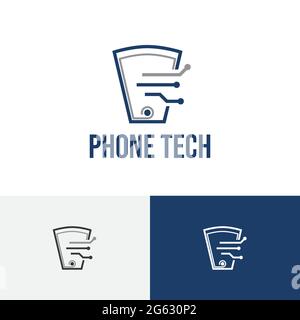 Mobile Phone Internet Technology Service Application Logo Stock Vector
