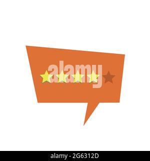Vector golden isolated four stars. Customer feedback concept. Vector Stock Vector