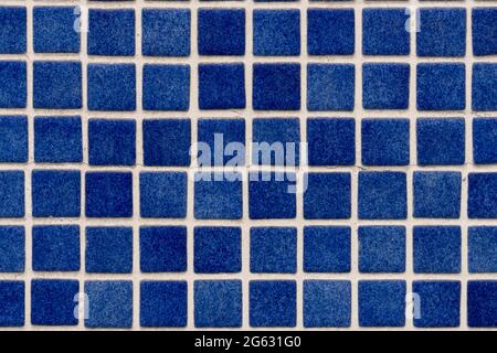 Small blue wall tiles close-up. Abstract colored background Stock Photo