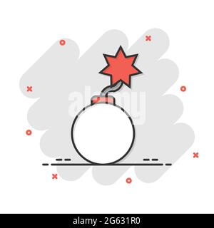 Bomb icon in flat style. Dynamite vector illustration on white isolated background. C4 tnt business concept. Stock Vector