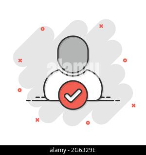 Login icon in flat style. People secure access vector illustration on white isolated background. Password approved business concept. Stock Vector