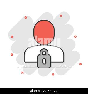 Login icon in flat style. People secure access vector illustration on white isolated background. Password approved business concept. Stock Vector