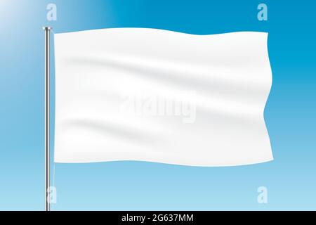 Blank White Waving Flag Mockup On Transparent Background Stock Vector Image Art Alamy
