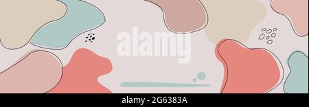 Drawn multicolored elements, abstract panoramic background - Vector illustration Stock Vector