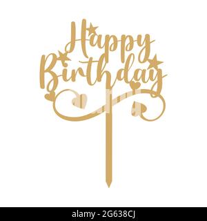 Happy birthday cake topper vector Stock Vector