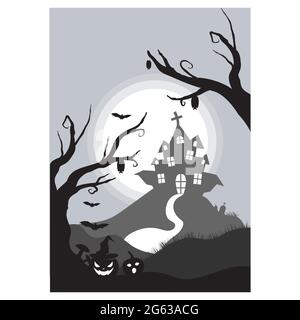 halloween poster for your design for the holiday Halloween. Vector illustration Stock Vector