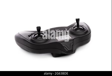 Black wireless joystick isolated on white background Stock Photo