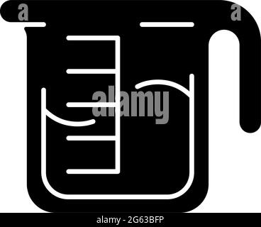 Coffee scale black glyph icon. Appliance for measuring beans