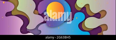 Drawn multicolored elements, abstract panoramic background - Vector illustration Stock Vector