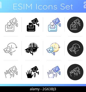 Surveillance camera usage linear icons set Stock Vector Image & Art - Alamy