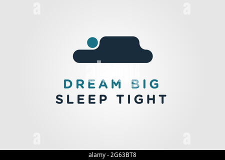 man sleeping on bed, illustration for dream big sleep tight,life in dreams concept, dream story concept, Stock Vector