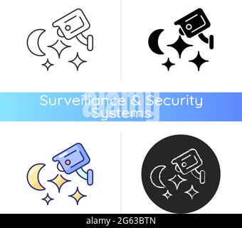Home security system with night vision icon Stock Vector
